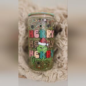 16ox Glass Snowglobe Tumber